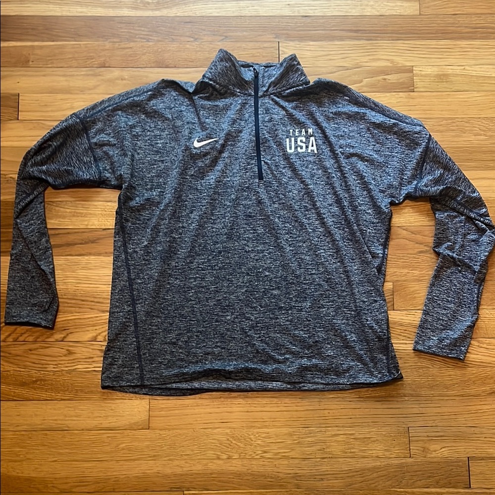 Team USA Nike Dri-FIT Heathered Navy Blue Top